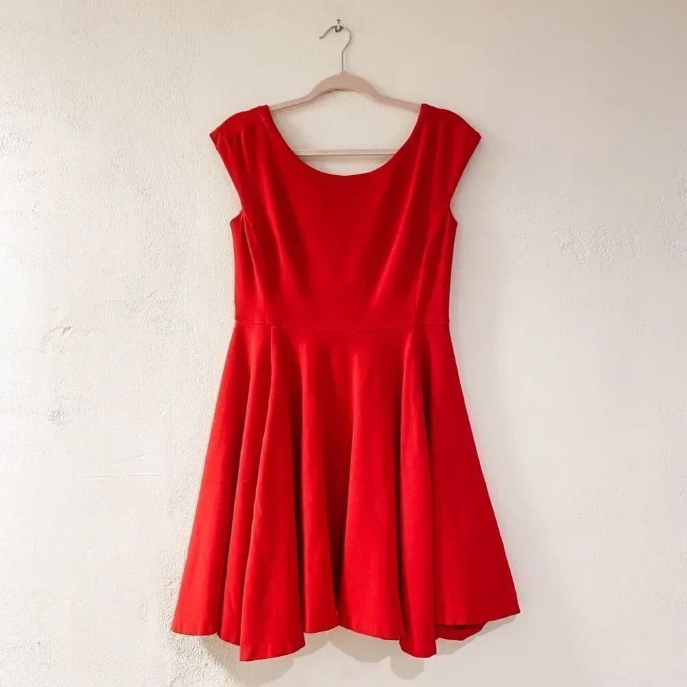 Milly Clara Fit & Flare Midi Dress in Poppy Red Medium
